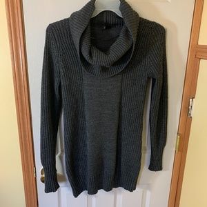 Grey turtleneck sweater dress